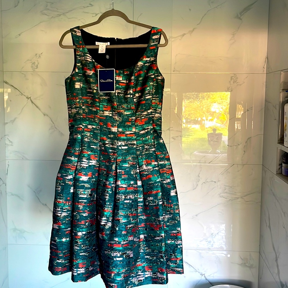 Oscar Dela, Renta, ballet neck, A-line dress